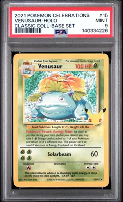 2021 Pokemon Celebrations Classic Collection Venusaur Holo #15 PSA 9 - Image 1