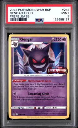 Pokemon Gengar SWSH241 Black Star Promo PreRelease PSA 9 MINT - Image 1