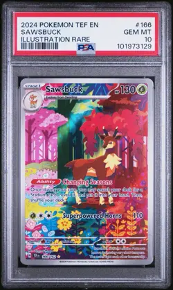 Pokemon TCG Temporal Forces Sawsbuck IR 166/162 PSA 10 - Image 1