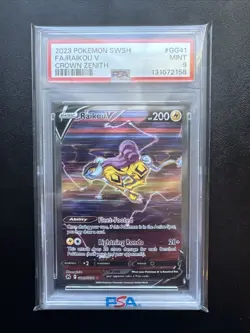 Pokemon Crown Zenith Raikou V Galarian Gallery #GG41 PSA 9 - Image 1