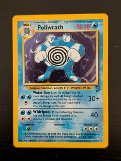 🔵 Pokemon TCG Base Set 2 POLIWRATH 15/130 Holo Excellent Rare LP - Image 1