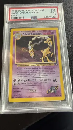 Pokemon Alakazam Sabrina's 16/132 Holographic Rare Gym Challenge PSA 9 - Image 1