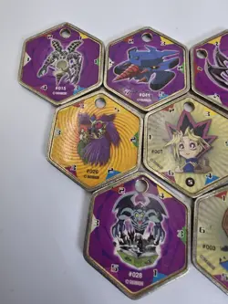 YuGiOh Takahashi Metal Medallions Hexors Coins Tags Lot of 9 Yu-gi-oh Tokens - Image 2