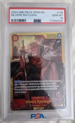 2024 3X One Piece Silvers Rayleigh OP08-118 SEC, ALT & Manga Sequential PSA 10 - Image 3
