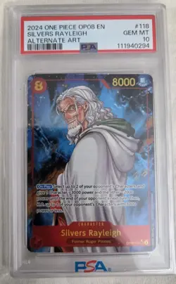 2024 3X One Piece Silvers Rayleigh OP08-118 SEC, ALT & Manga Sequential PSA 10 - Image 4