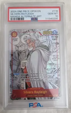 2024 3X One Piece Silvers Rayleigh OP08-118 SEC, ALT & Manga Sequential PSA 10 - Image 5