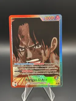 One Piece Portgas.D.Ace OP13-002 Alt Art Leader ENGLISH Carrying On His Will NM - Image 1