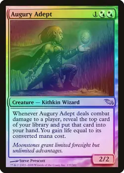 Augury Adept FOIL Shadowmoor NM White Blue Rare MAGIC GATHERING CARD ABUGames - Image 1
