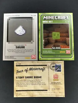 2024 Panini Minecraft 3 Card Lot Slime /475 Sugar Gold /99 & Stony Shore /149 - Image 2