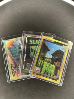 2024 Panini Minecraft 3 Card Lot Slime /475 Sugar Gold /99 & Stony Shore /149 - Image 3