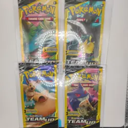 Team Up Dollar Store 3 Card Booster Packs Set Of 4 (Factory Sealed) Minty Packs - Image 1