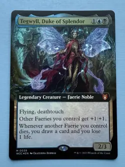 FOIL Tegwyll, Duke of Splendor Extended Art Wilds of Eldraine WOC MTG NM English - Image 1