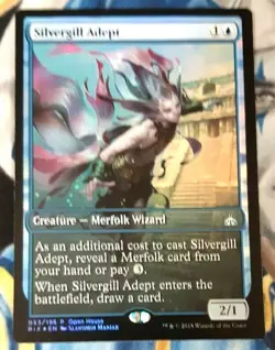 Silvergill Adept FOIL MTG Open House Promo Blue Creature Near-Mint x1 OC2 - Image 2