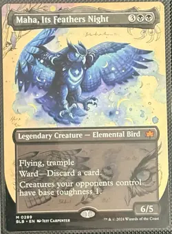 Maha, Its Feathers Night (Borderless) Bloomburrow Regular - Image 1