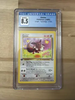 Eevee 51/64 1st Edition Jungle Common CGC 8.5 NM/Mint+ Pokemon Card - Image 1