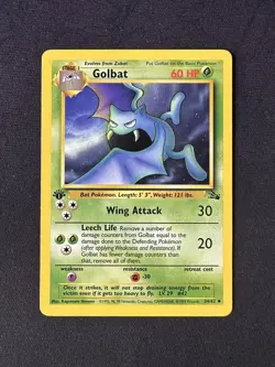 34/62 1st Edition Golbat Fossil Base Pokemon Card WOTC NM - Image 1