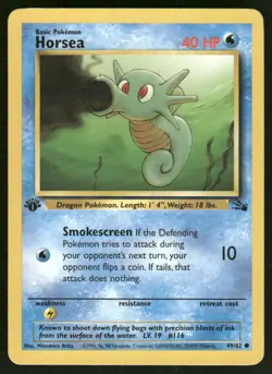 Pokemon Cards Horsea 49/62 1ST EDITION Fossil WOTC Common NM - Image 1