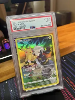 2022 POKEMON SWORD & SHIELD LOST ORIGIN #TG05 FULL ART/PIKACHU PSA 9 - Image 1