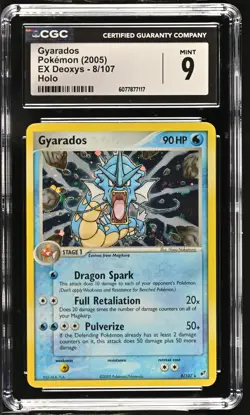 CGC 9 MINT Gyarados 2005 EX Deoxys 8/107 Holo Pokemon Card - Image 1