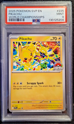 Pikachu - SVP225 (World Championship 2025) Black Star Promo PSA 9 MINT POKEMON - Image 1