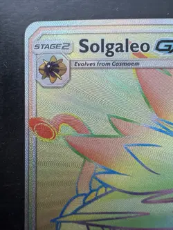 Pokemon Rainbow Solgaleo GX Holo Secret Rare Sun & Moon Base Set 155/149 (NM) - Image 2