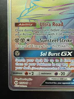 Pokemon Rainbow Solgaleo GX Holo Secret Rare Sun & Moon Base Set 155/149 (NM) - Image 4
