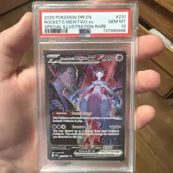 Pokemon 2025 Team Rocket's Mewtwo ex 231/182 SIR Destined Rivals GEM MINT PSA 10 - Image 1