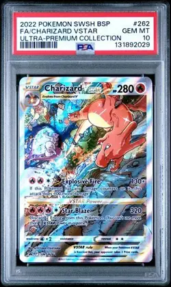 2022 POKEMON SWSH BLACK STAR PROMO #262 FULL ART/CHARIZARD VSTAR PSA 10 - Image 1