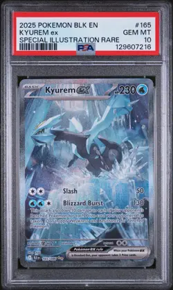 2025 Pokemon BLK EN Black Bolt #165 SIR Kyurem ex PSA 10 Gem Mint - Image 1