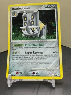 2007 Pokemon, D&P Mysterious Treasures 21/123 Bastiodon, Holo Rare LP - Image 1