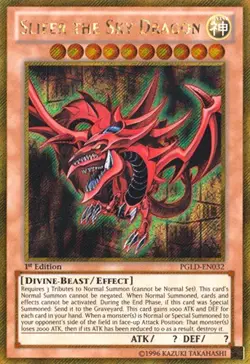 Yugioh! LP Slifer the Sky Dragon - PGLD-EN032 - Gold Secret Rare - 1st Edition L - Image 1