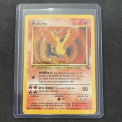 1999 Fossil Moltres Holo Rare 12/62 WOTC Vintage Pokemon Card NM Near Mint - Image 1