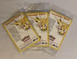 3x Vintage POKeMON Movie LEGENDARY BIRDS Sealed TCG Promo Cards Y2K WotC - Image 1
