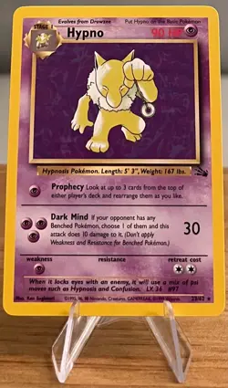 Hypno #97 Non-Holographic Near Mint Pokemon Card 23/62 Rare Fossil Set 1999 - Image 3
