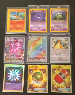 9 rare pokemon cards. Celebi, Dark Gengar, Charizard, Dragonite ex, Lapras VMAX - Image 1