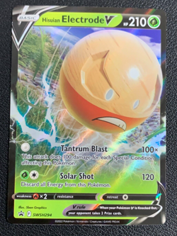 Hisuian Electrode V SWSH294 Black Star Promo Ultra Rare Holo Pokemon TCG Card NM - Image 1