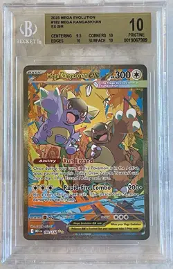 Mega Kangaskhan ex 182/132 Me01: Mega Evolution Holo BGS 10 Low Pop Pokemon - Image 1
