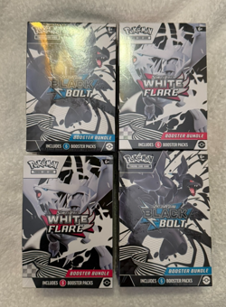 [Lot Of 4] Pokemon TCG 2x Black Bolt And 2x White Flare Sealed Booster Bundles - Image 1