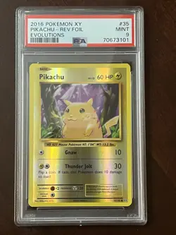 PSA 9 Pokemon Pikachu XY Evolutions Reverse Holo 35/108 - Image 1