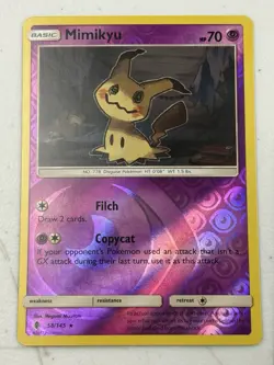 Pokemon Mimikyu 58/145 SM - Guardians Rising Reverse Holo Rare NM - Image 1
