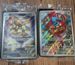 Alakazam 009 and Riolu 010 Black Star Promo Pokemon Center stamp - SEALED MINT - Image 1