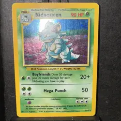 Pokemon Nidoqueen 7/64 Jungle Holo Error No Set Symbol HP - Image 1