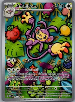 Ambipom 107/094 Pokemon Me02: Phantasmal Flames Illustration Rare - Image 1