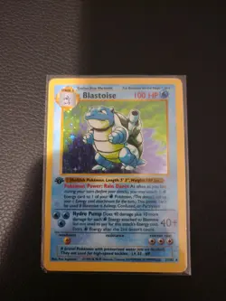 Pokemon TCG Base Set Blastoise 1st Edition Shadowless Holo 2/102 LP Condition - Image 1