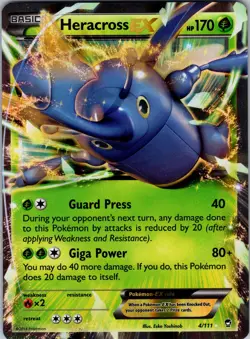 Heracross EX 4/111 XY - Furious Fists Pokemon TCG NM - Image 1