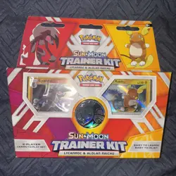 Lycanroc & Alolan Raichu Trainer Kit Sun & Moon Starter Set TCG 2016 Pokemon New - Image 1
