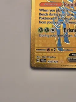 2025 POKEMON PRISMATIC EVOLUTIONS 176/131 IRON LEAVES EX HYPER RARE MINT - Image 4