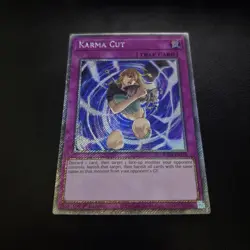 Yu-Gi-Oh RA04-EN128 Karma Cut Platinum Secret Rare 1st Edition - Image 1