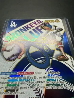 2025 ONE PIECE PROMO EB02 010 DODGERS X ONE PIECE NIGHT MONKEY D LUFFY SEE PHOTO - Image 3
