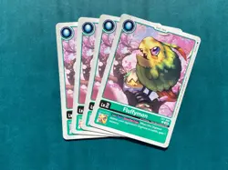 Fluffymon EX7-004 Playset Digimon Liberator Card Game x4 - Image 1